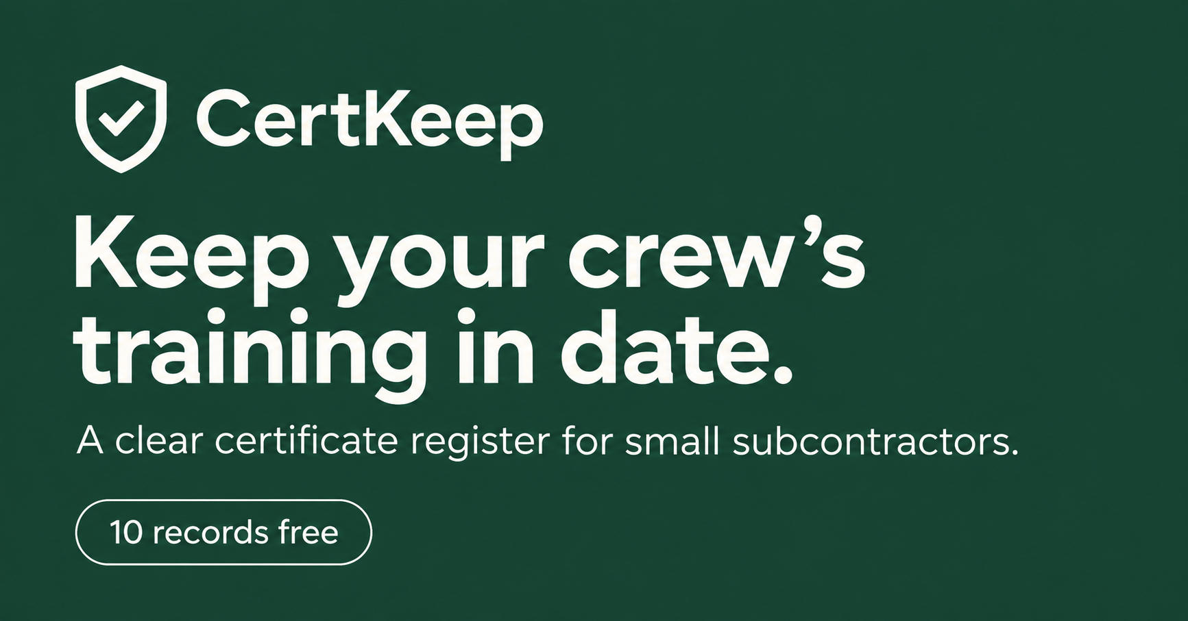 Training Pre Work Checklist Training renewals for small engineering contractors | CertKeep